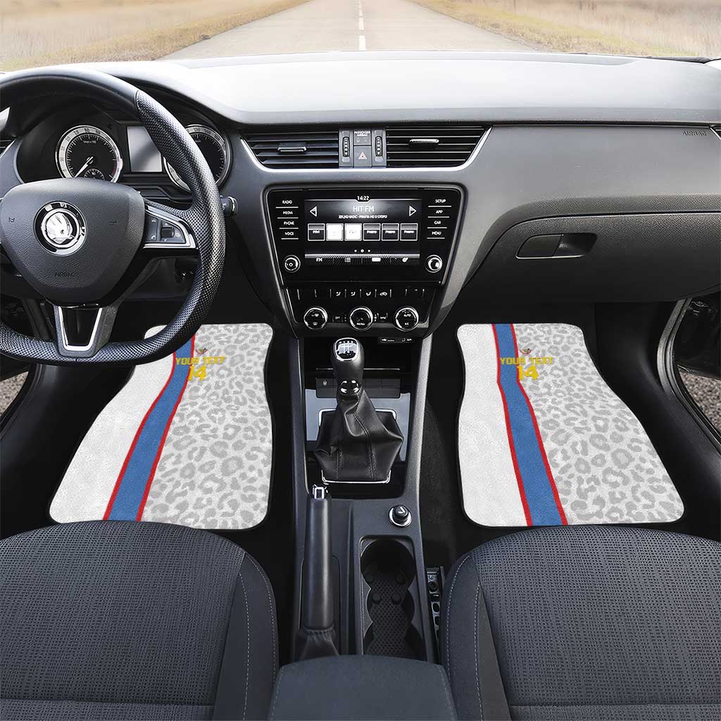 DR Congo Football Custom Car Mats Come On Leopards White Color
