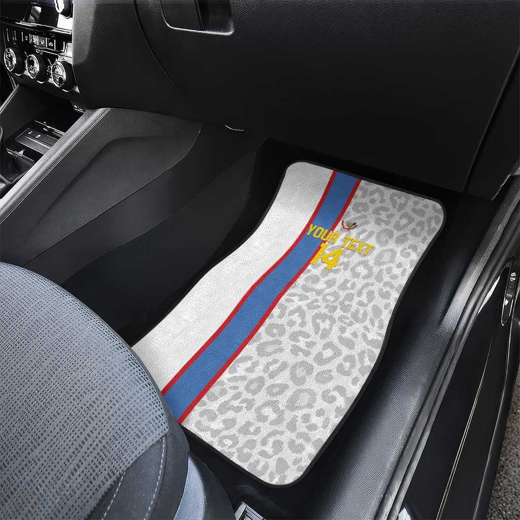 DR Congo Football Custom Car Mats Come On Leopards White Color