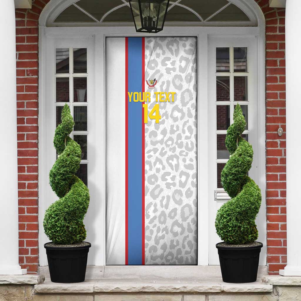 DR Congo Football Custom Door Cover Come On Leopards White Color