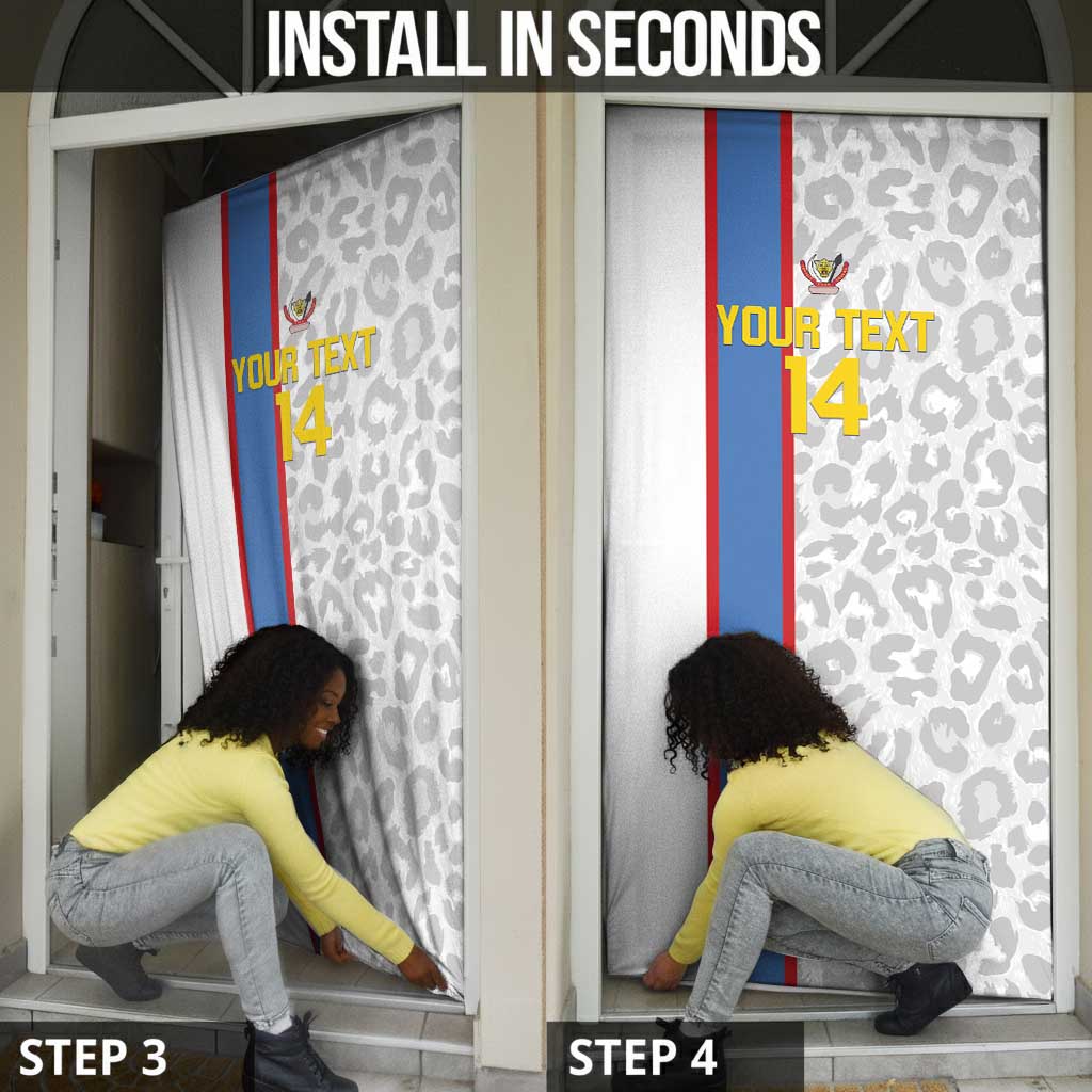 DR Congo Football Custom Door Cover Come On Leopards White Color