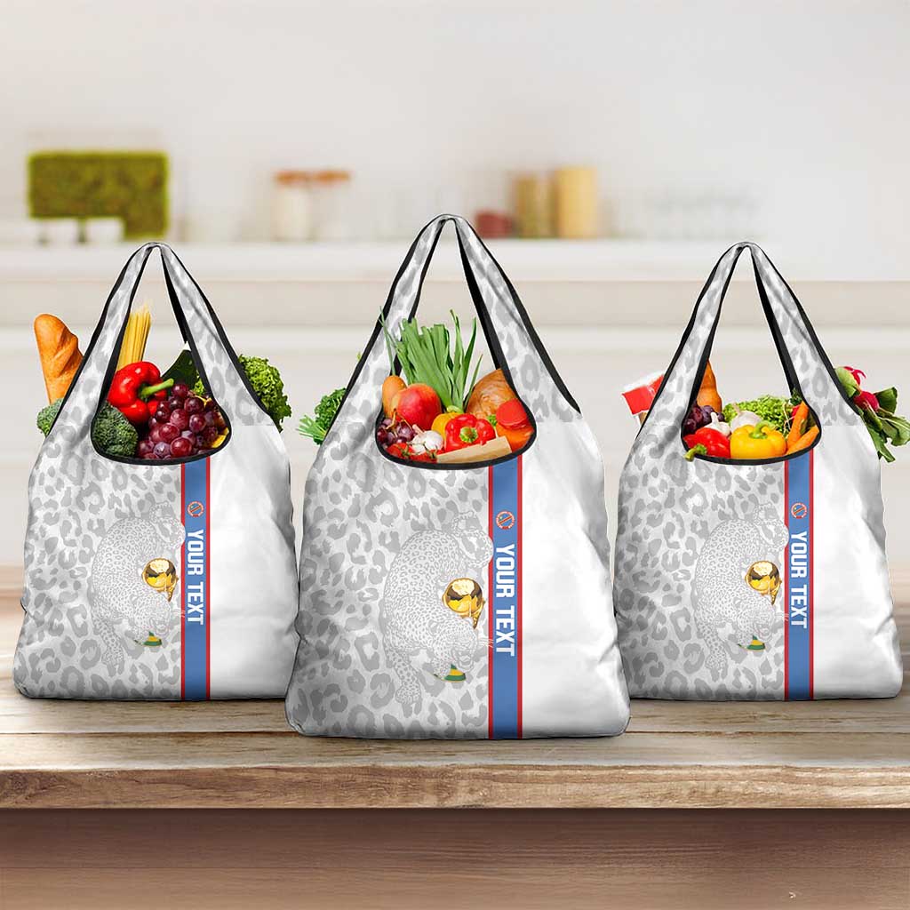 DR Congo Football Custom Grocery Bag Come On Leopards White Color