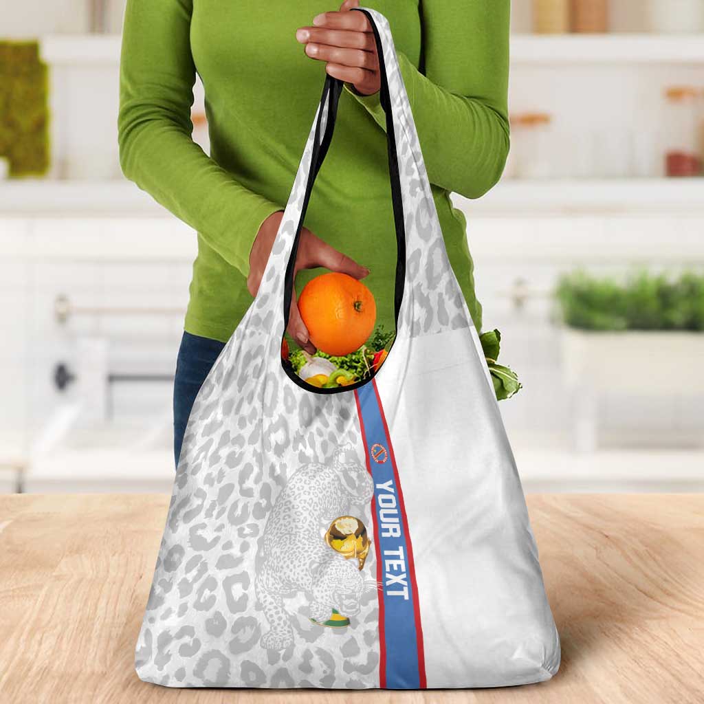 DR Congo Football Custom Grocery Bag Come On Leopards White Color