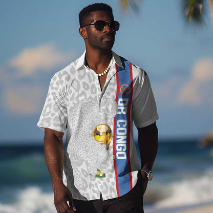 DR Congo Football Custom Hawaiian Shirt Come On Leopards White Color