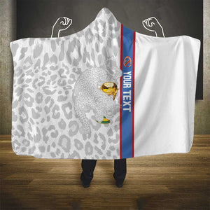 DR Congo Football Custom Hooded Blanket Come On Leopards White Color