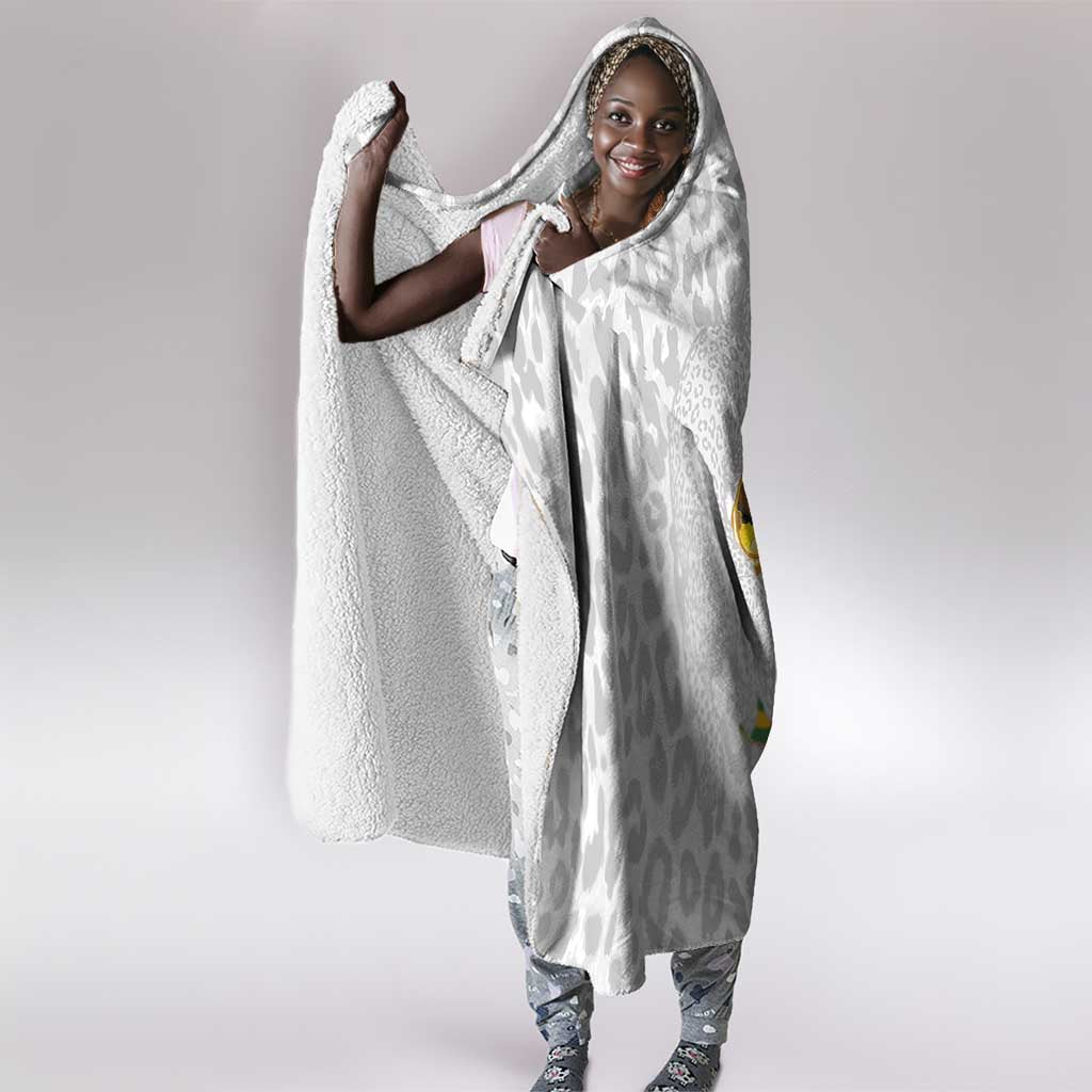 DR Congo Football Custom Hooded Blanket Come On Leopards White Color