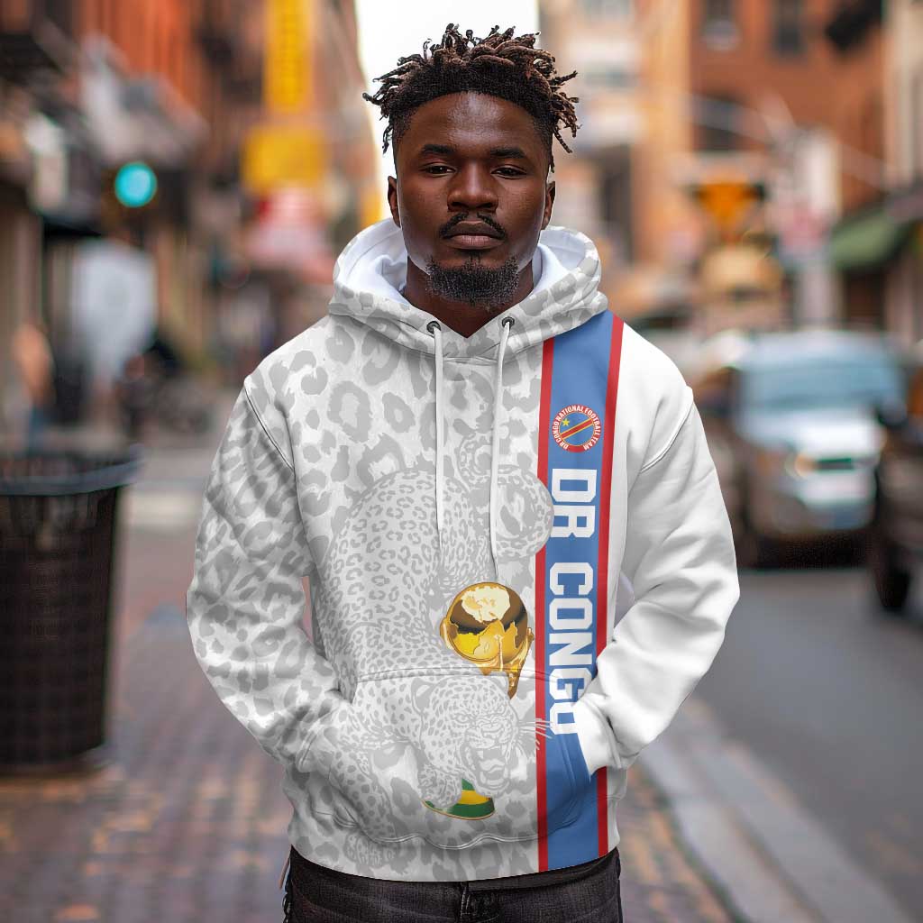 DR Congo Football Custom Hoodie Come On Leopards White Color