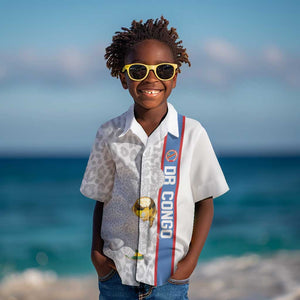 DR Congo Football Custom Kid Hawaiian Shirt Come On Leopards White Color