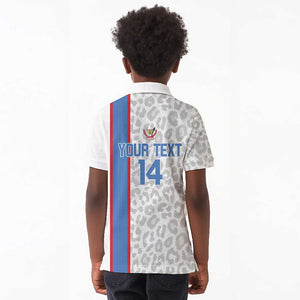 DR Congo Football Custom Kid Polo Shirt Come On Leopards White Color
