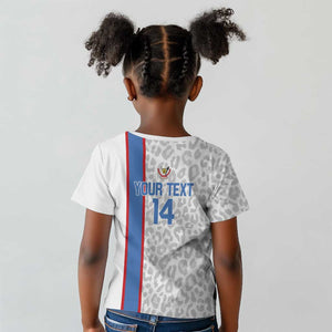 DR Congo Football Custom Kid T shirt Come On Leopards White Color