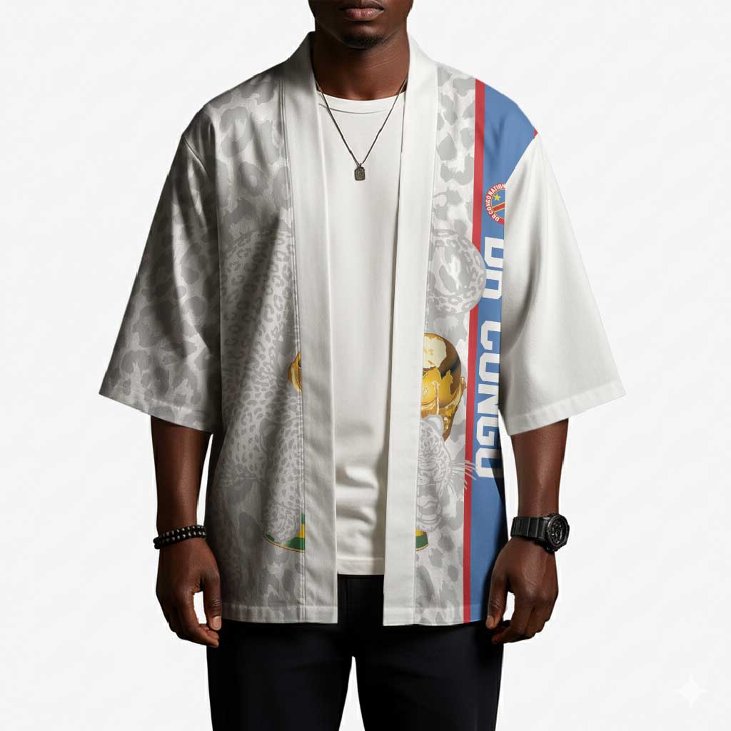 DR Congo Football Custom Kimono Come On Leopards White Color