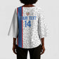 DR Congo Football Custom Kimono Sleeve Blouse Come On Leopards White Color
