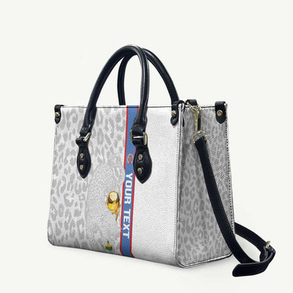 DR Congo Football Custom Leather Bag Come On Leopards White Color