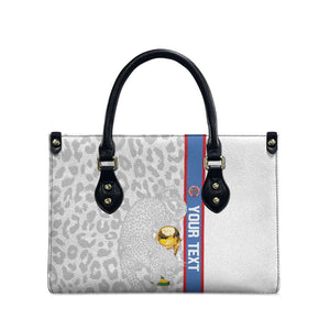 DR Congo Football Custom Leather Bag Come On Leopards White Color