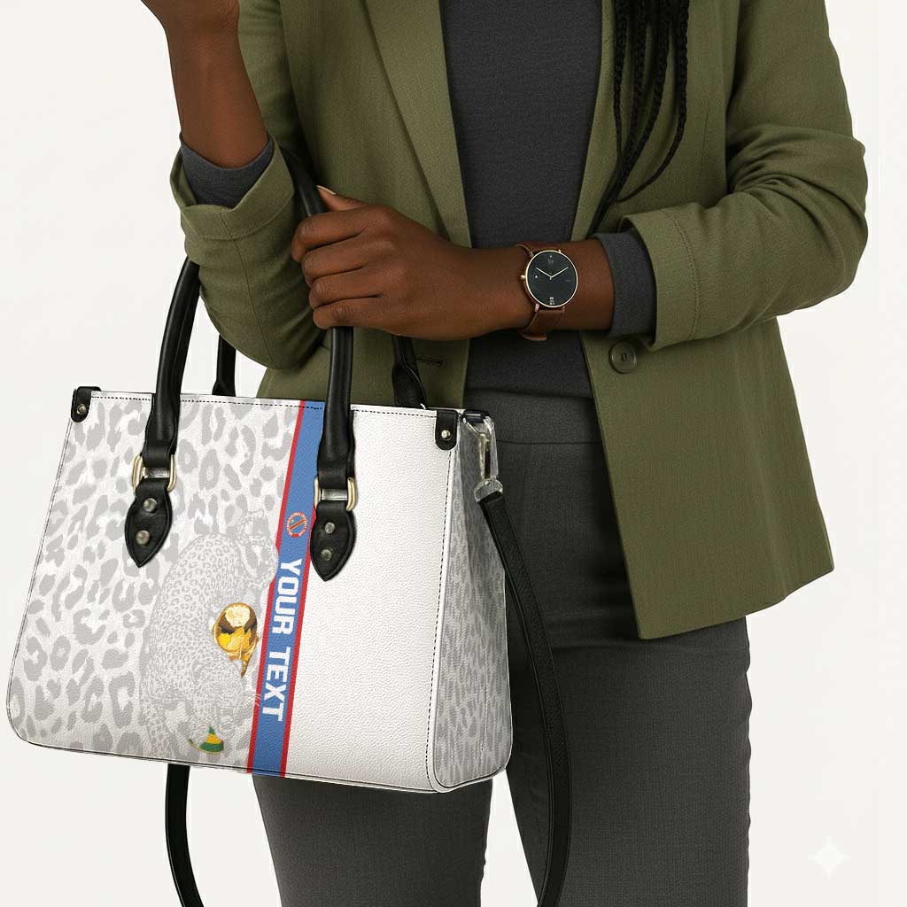 DR Congo Football Custom Leather Bag Come On Leopards White Color