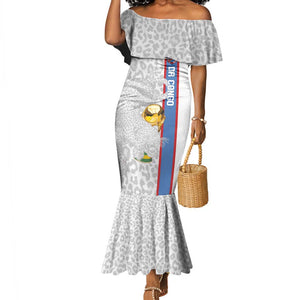 DR Congo Football Custom Mermaid Dress Come On Leopards White Color