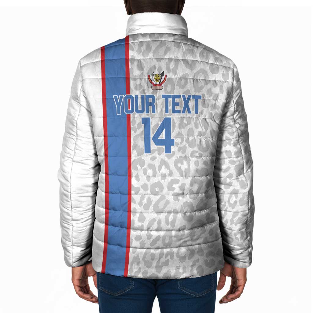 DR Congo Football Custom Padded Jacket Come On Leopards White Color