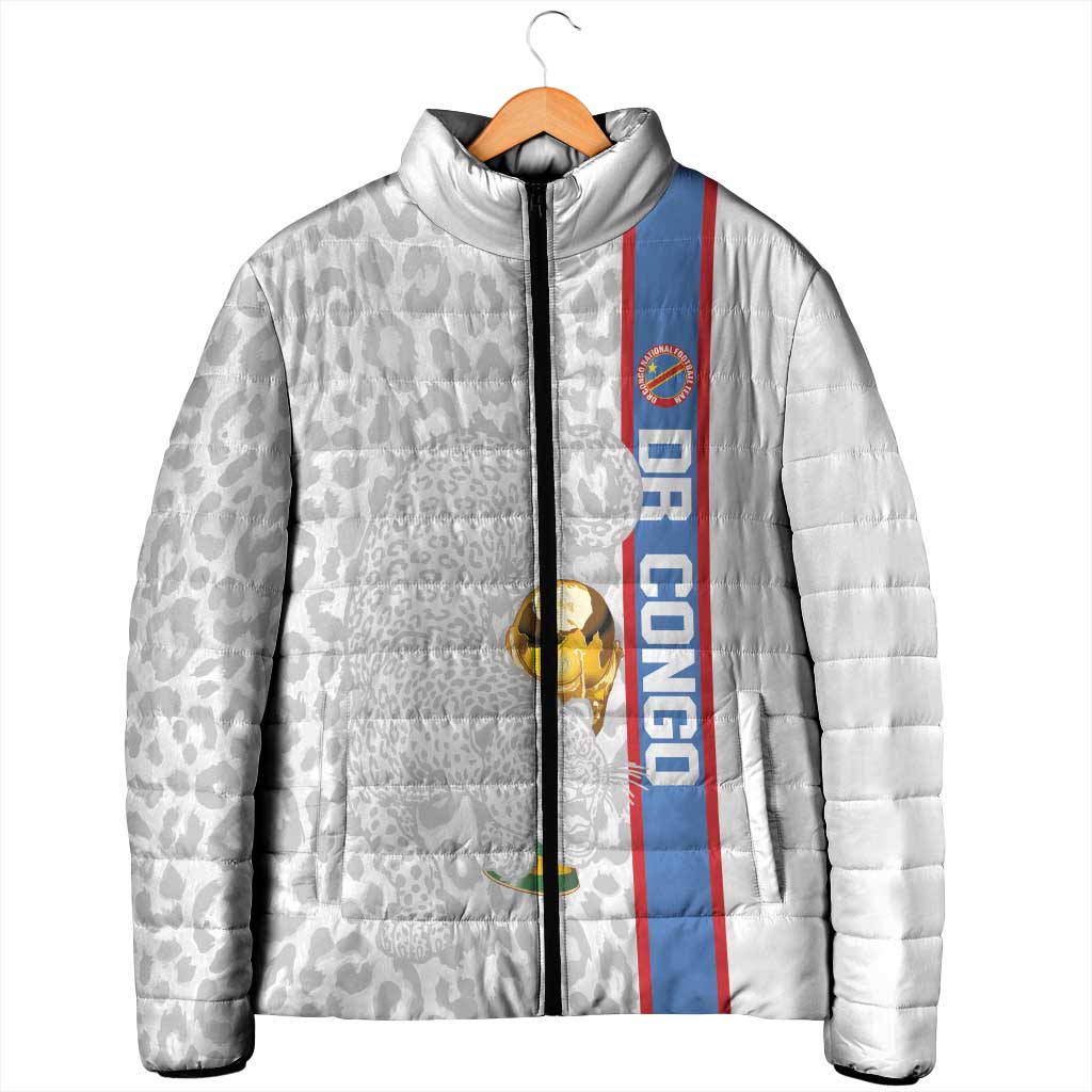 DR Congo Football Custom Padded Jacket Come On Leopards White Color