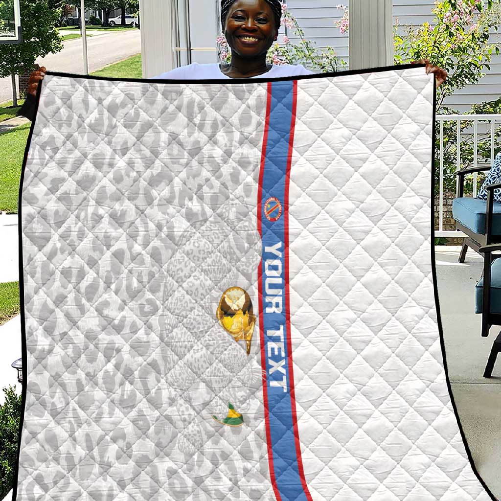 DR Congo Football Custom Quilt Come On Leopards White Color