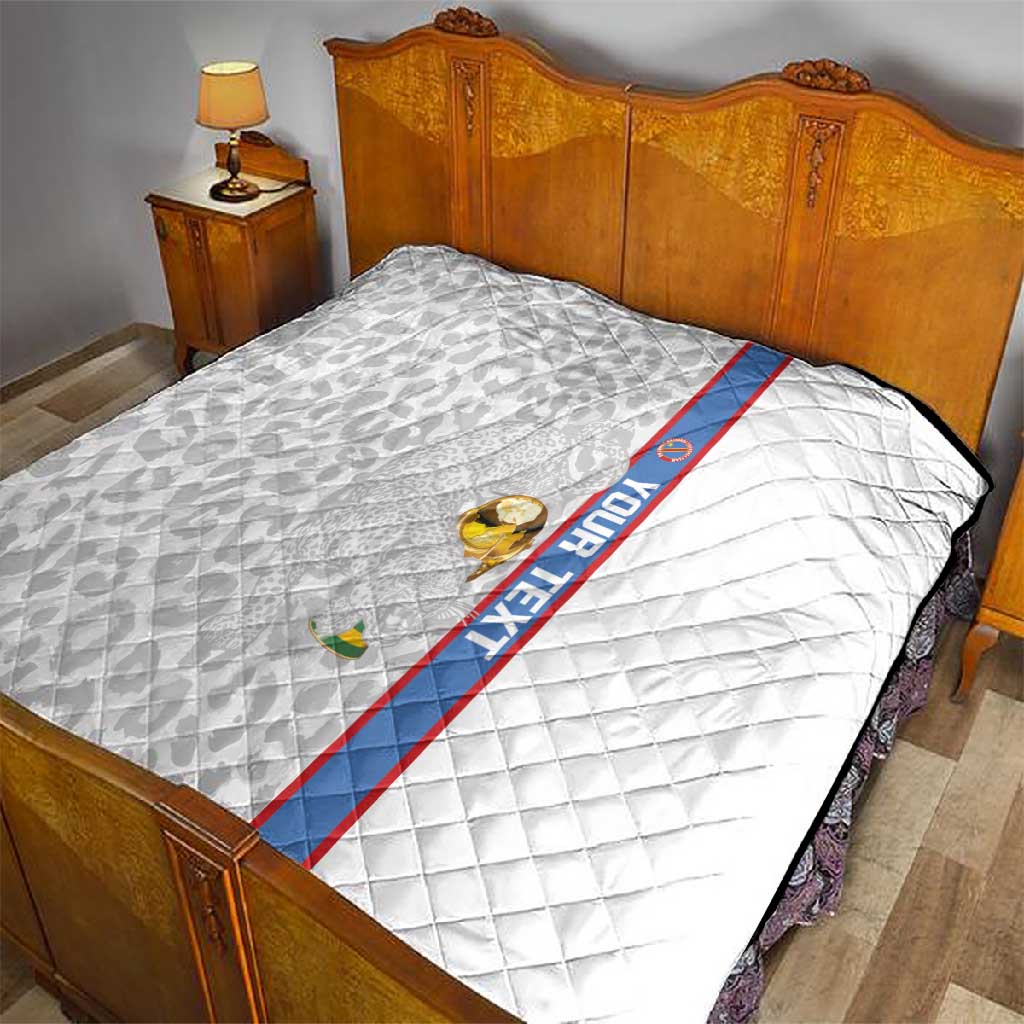 DR Congo Football Custom Quilt Come On Leopards White Color