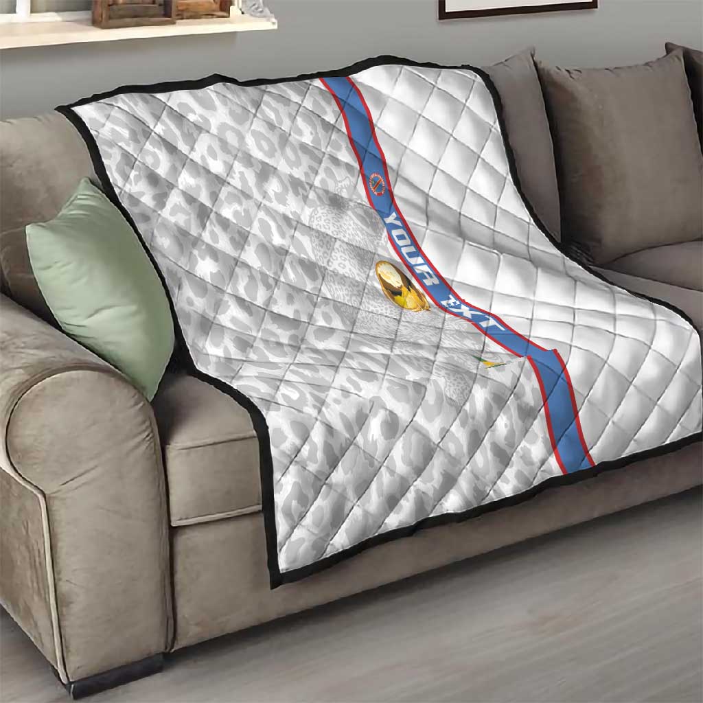 DR Congo Football Custom Quilt Come On Leopards White Color