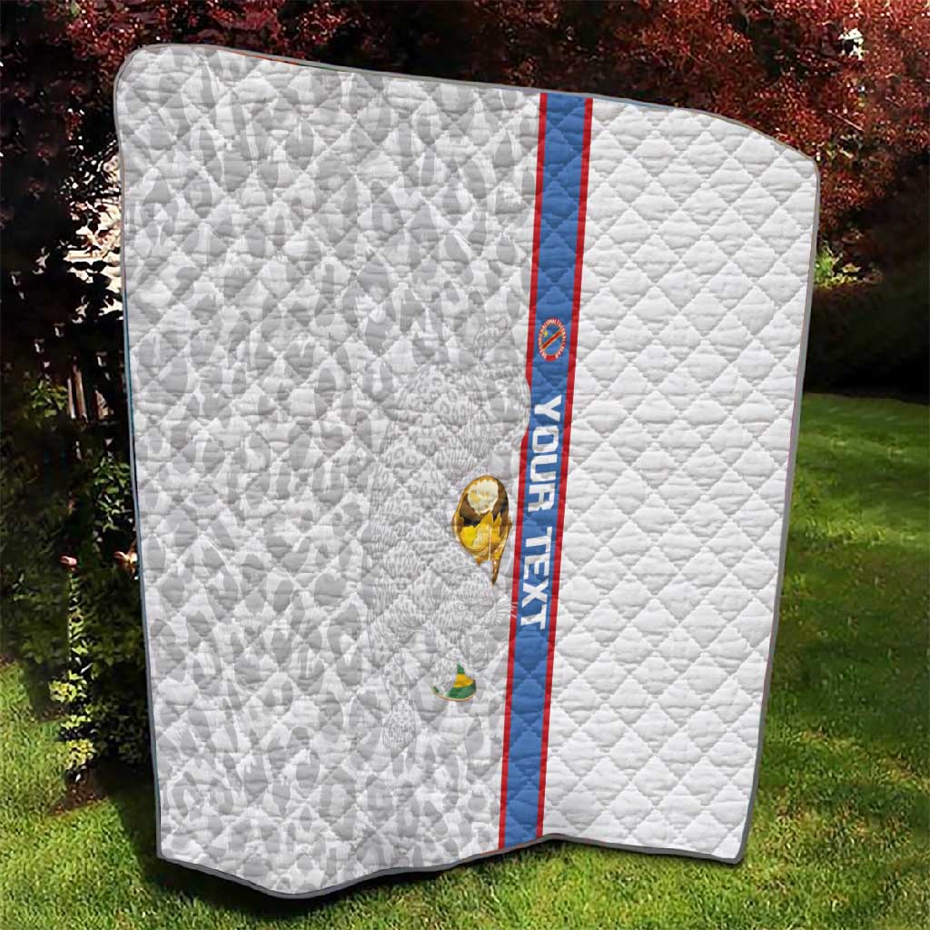 DR Congo Football Custom Quilt Come On Leopards White Color