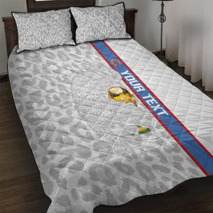 DR Congo Football Custom Quilt Bed Set Come On Leopards White Color