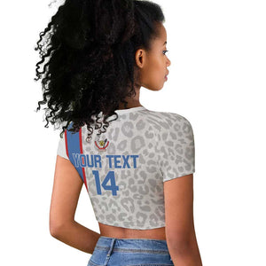DR Congo Football Custom Raglan Cropped T shirt Come On Leopards White Color