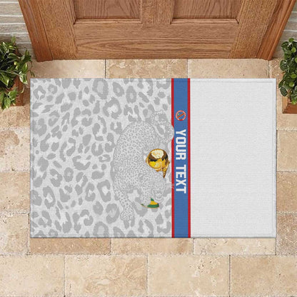 DR Congo Football Custom Rubber Doormat Come On Leopards White Color