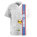 DR Congo Football Custom Rugby Jersey Come On Leopards White Color