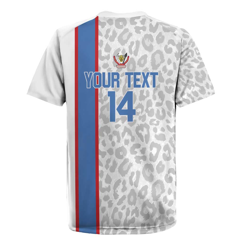 DR Congo Football Custom Rugby Jersey Come On Leopards White Color