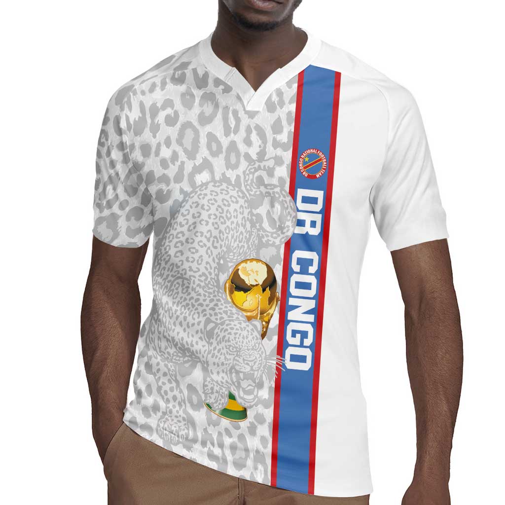 DR Congo Football Custom Rugby Jersey Come On Leopards White Color