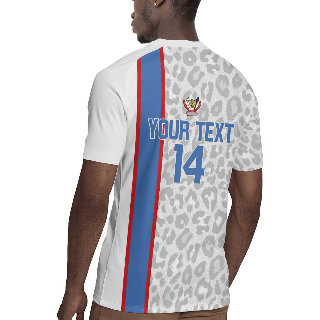 DR Congo Football Custom Rugby Jersey Come On Leopards White Color