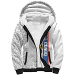 DR Congo Football Custom Sherpa Hoodie Come On Leopards White Color