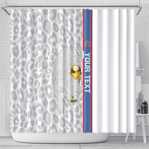 DR Congo Football Custom Shower Curtain Come On Leopards White Color
