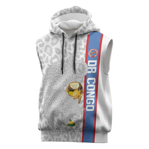 DR Congo Football Custom Sleeveless Hoodie Come On Leopards White Color