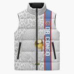 DR Congo Football Custom Sleeveless Puffer Jacket Come On Leopards White Color