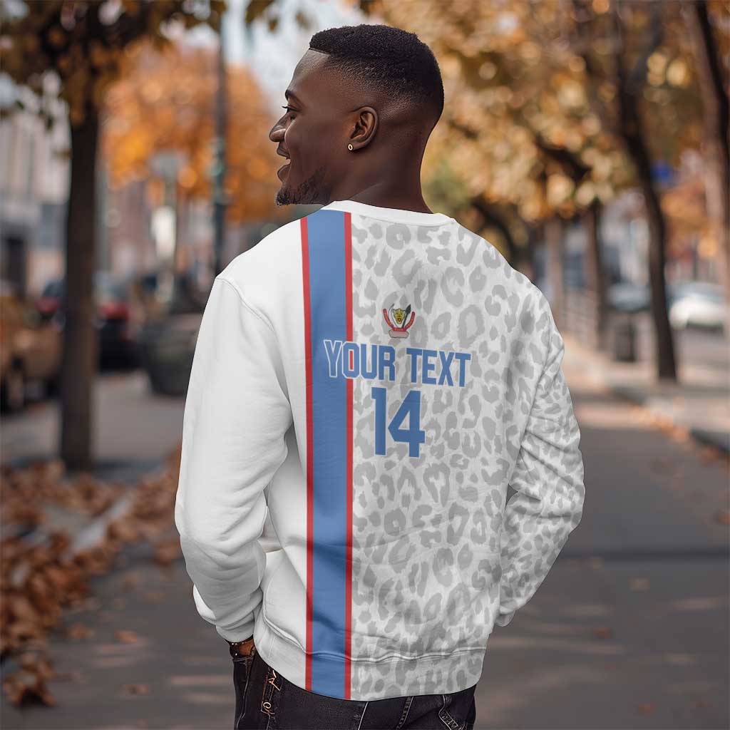 DR Congo Football Custom Sweatshirt Come On Leopards White Color