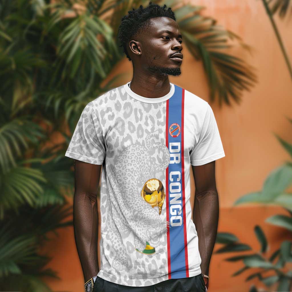 DR Congo Football Custom T shirt Come On Leopards White Color