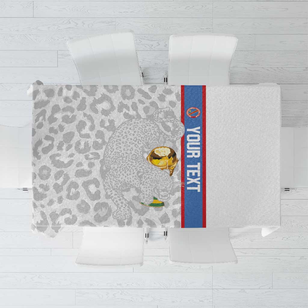 DR Congo Football Custom Tablecloth Come On Leopards White Color