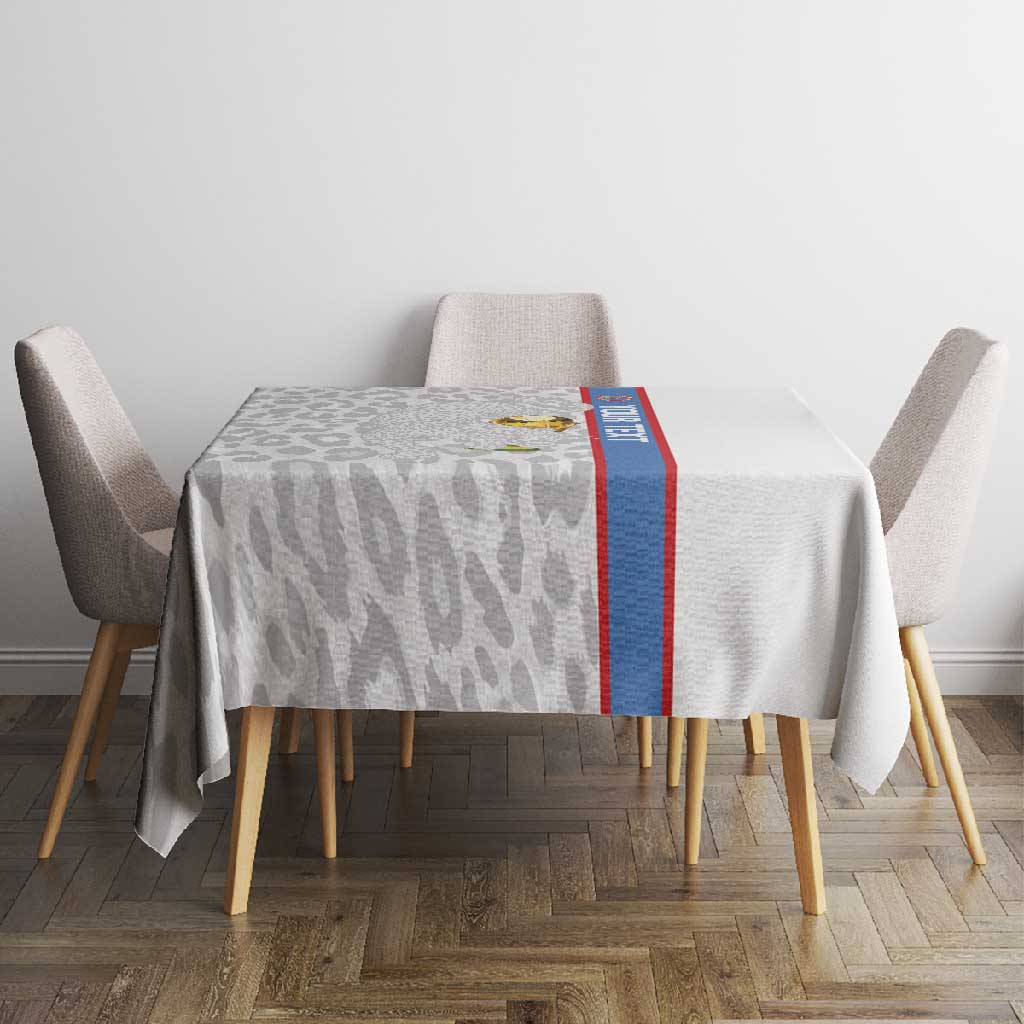 DR Congo Football Custom Tablecloth Come On Leopards White Color