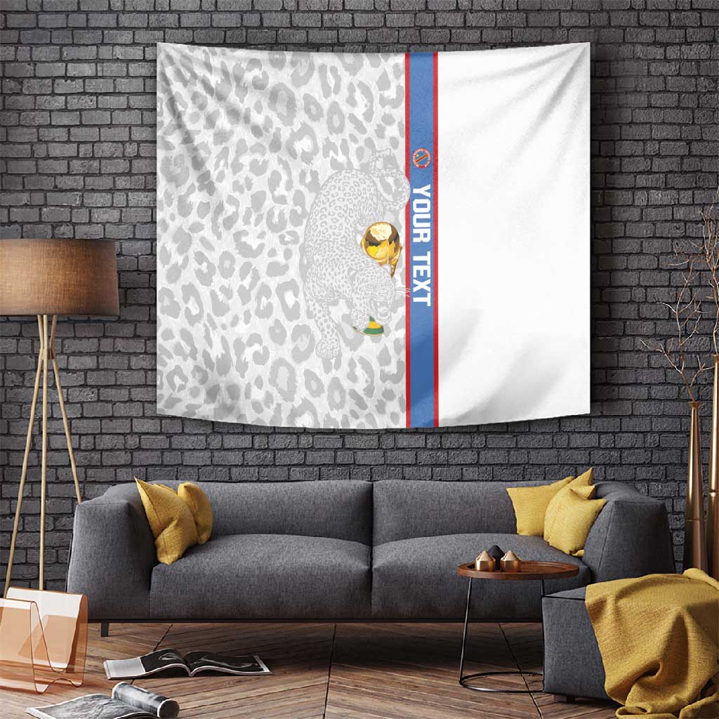 DR Congo Football Custom Tapestry Come On Leopards White Color