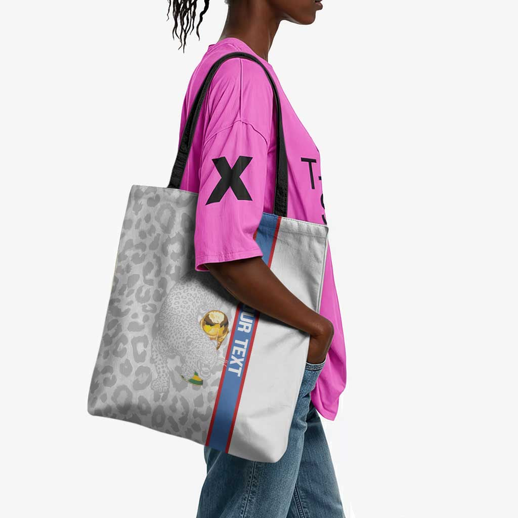DR Congo Football Custom Tote Bag Come On Leopards White Color