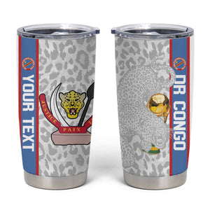DR Congo Football Custom Tumbler Cup Come On Leopards White Color