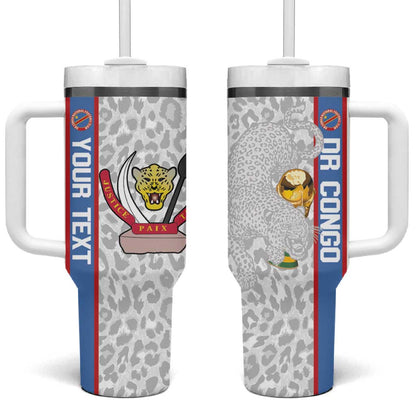 DR Congo Football Custom Tumbler With Handle Come On Leopards White Color