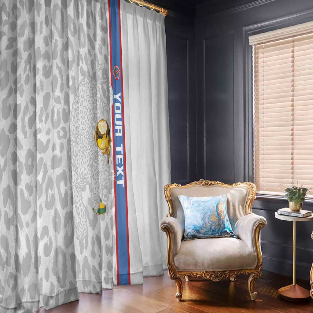 DR Congo Football Custom Window Curtain Come On Leopards White Color