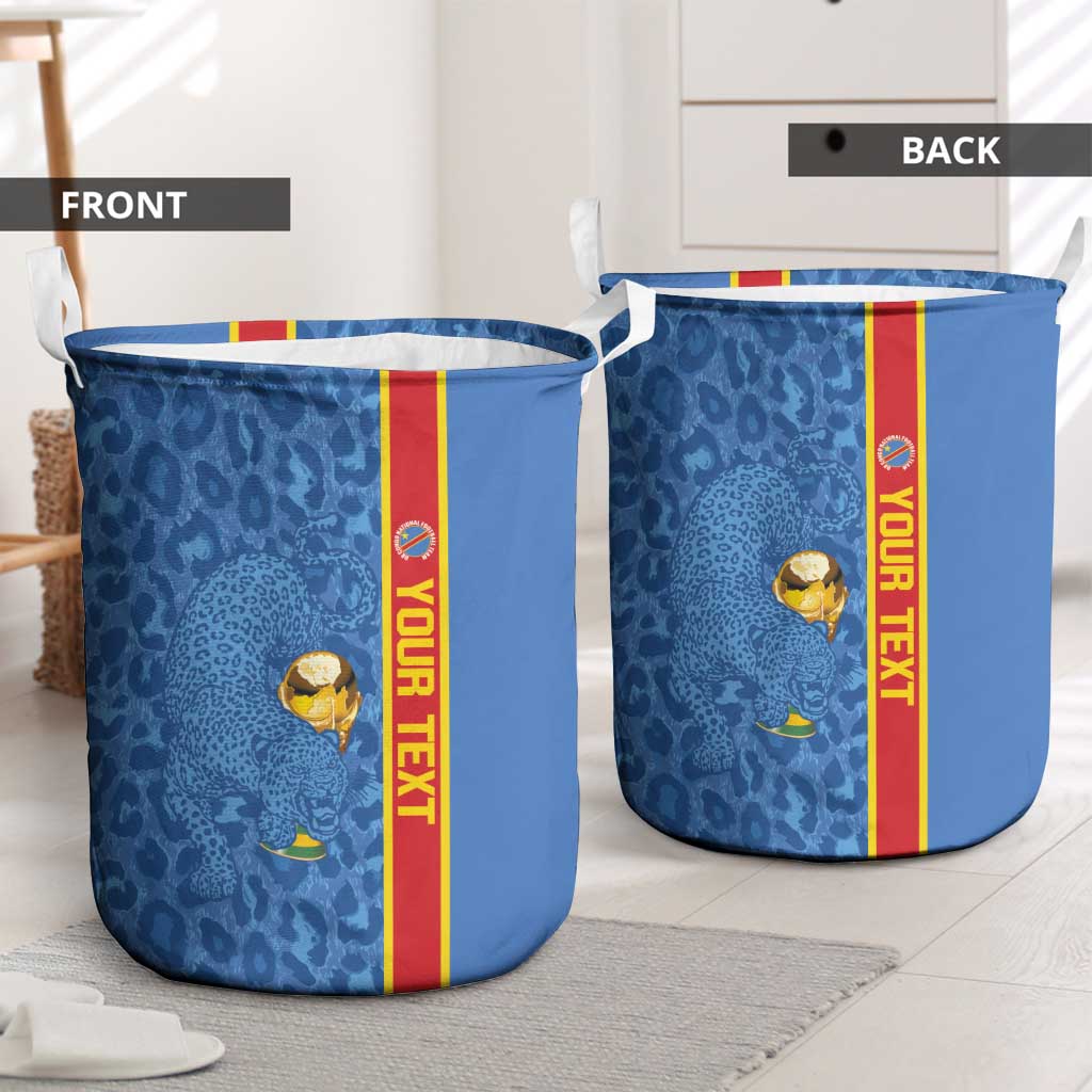 DR Congo Football Custom Laundry Basket Come On Leopards Blue Color