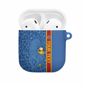 DR Congo Football Custom AirPods Case Come On Leopards Blue Color