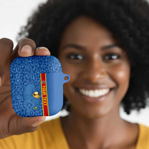 DR Congo Football Custom AirPods Case Come On Leopards Blue Color
