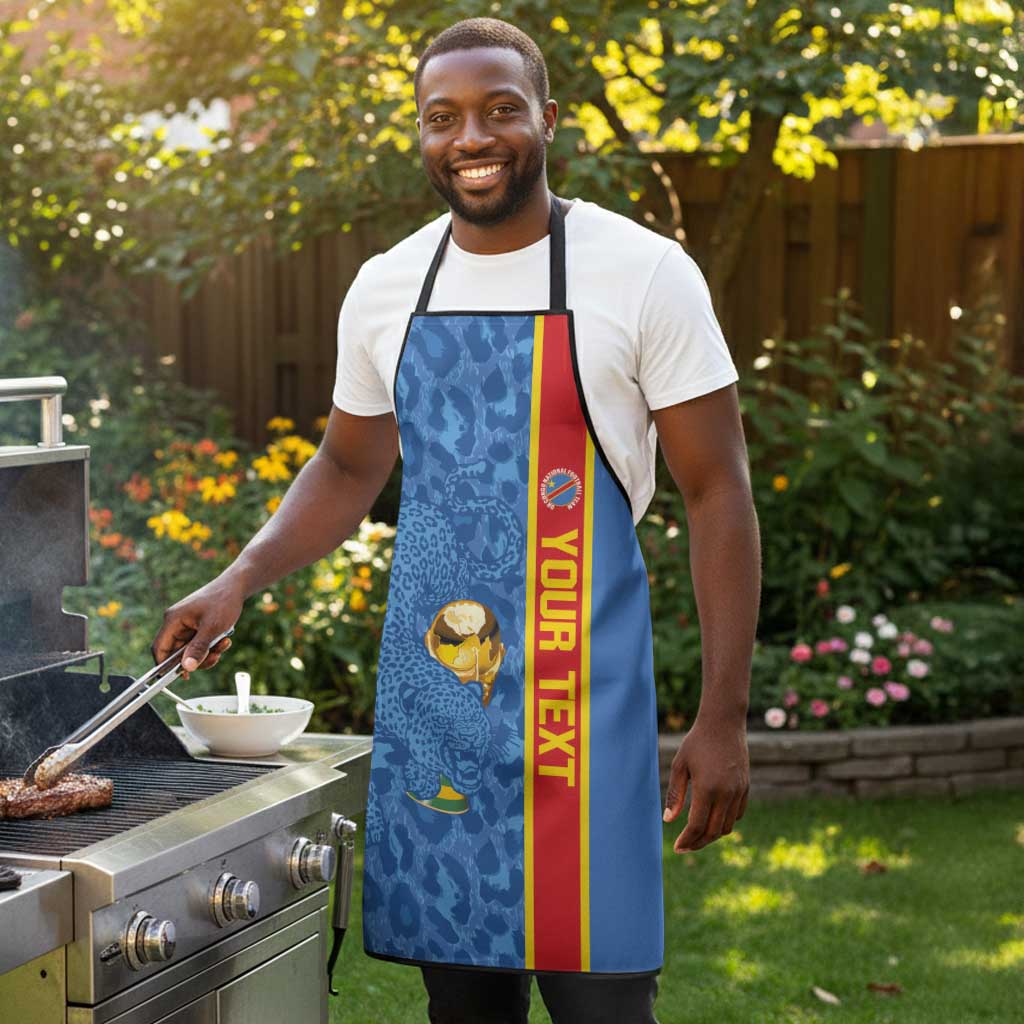 DR Congo Football Custom Apron Come On Leopards Blue Color