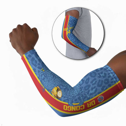 DR Congo Football Custom Arm Sleeves Come On Leopards Blue Color